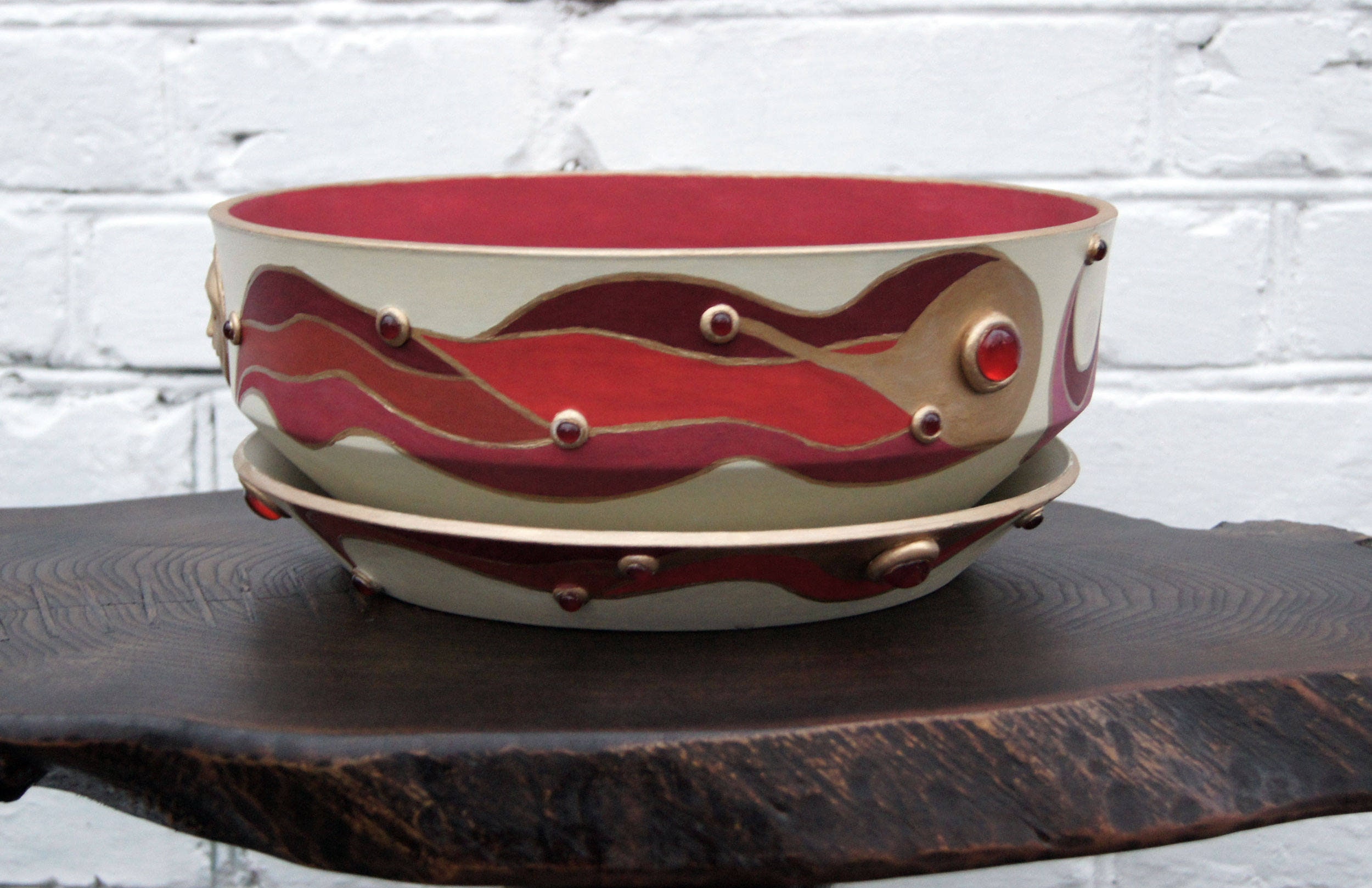 Large ceramic plant pot Painted flower pot indoor Whimsical Etsy