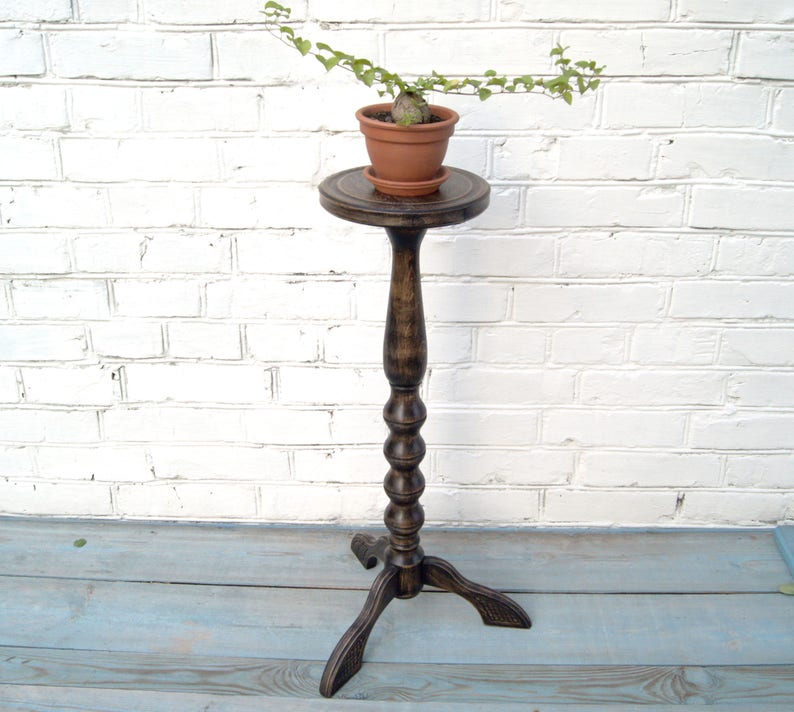 Set 3 wooden plant stands indoor Pedestal planter stand