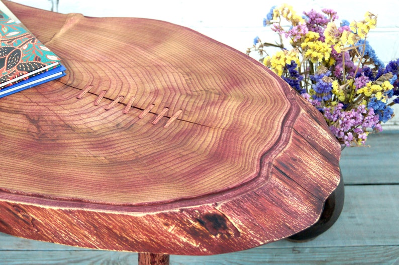 Natural Wood Slab Coffee Table Live Edge Tree Stump Table Etsy