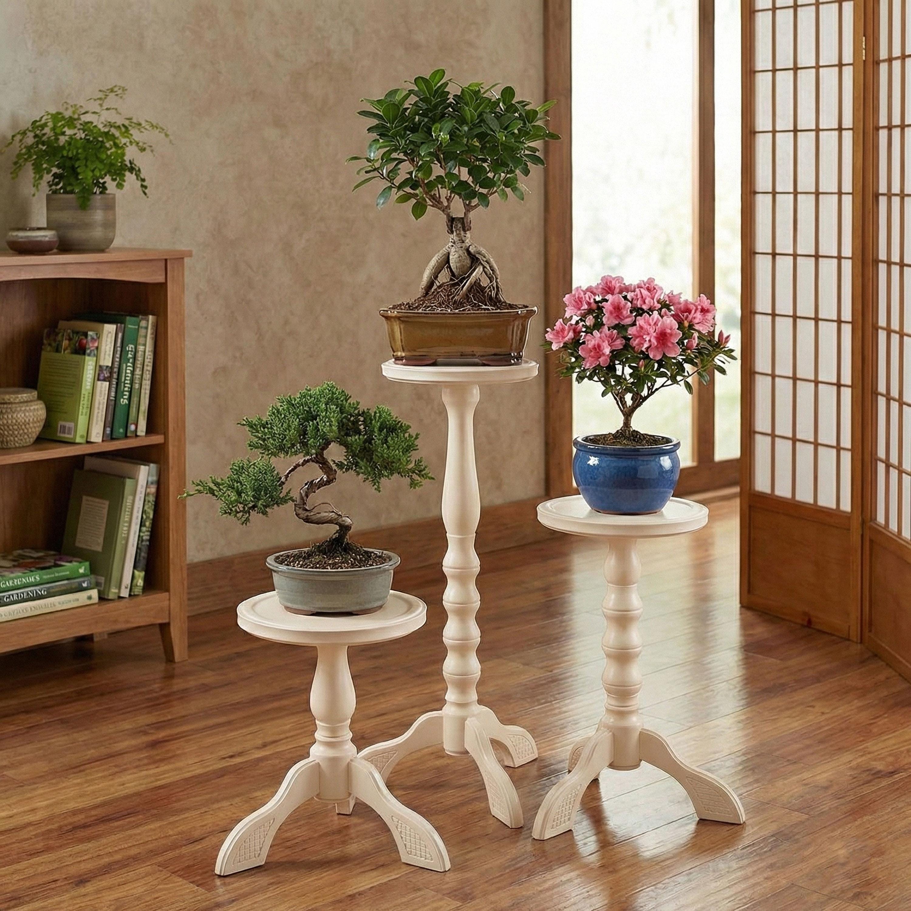 Tall Painted Wood Planter Stand; Mid Century Modern Plant Pot