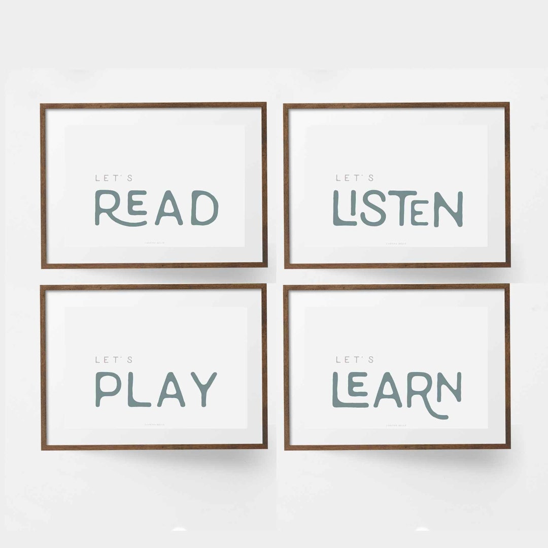 Kids Room Sign Prints Neutral Kids Prints DIGITAL FILES Etsy