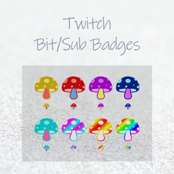 Twitch Sub Bit Badges Mushroom Subscriber Etsy Twitch Sub Bit Badges Mushroom Subscriber Etsy