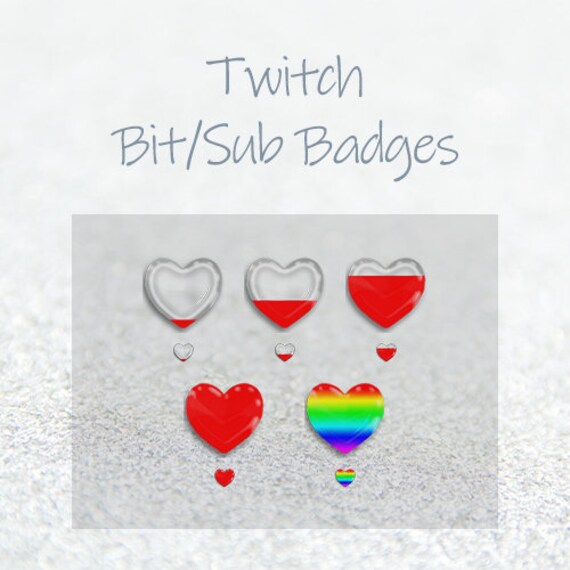 Heart Bit Badges - Twitch Cheer Badges