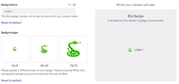Twitch Bit Sub Badges Snake Premade Cheer Etsy