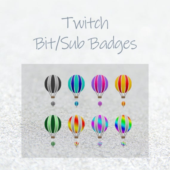 Twitch Premade Bit Sub Badges Hot Air Balloon Subscriber Etsy