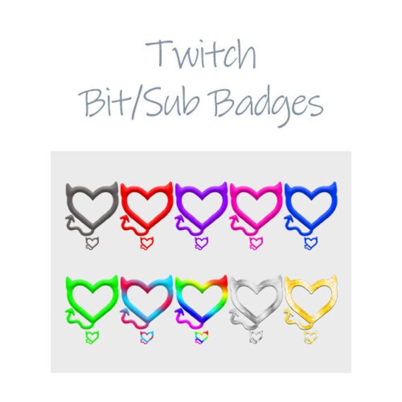 Twitch Sub Bit Badges Hearts Devils Twitch Subscriber Emotes Etsy