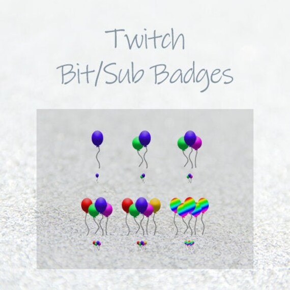Twitch Premade Ballons For Bit Subscriber Badges Etsy