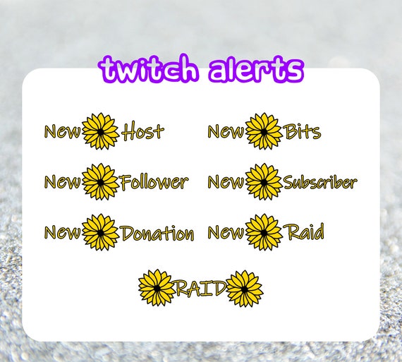 Stream Alert Package Premade Yellow Sunflower Twitch Etsy Stream Alert Package Premade Yellow Sunflower Twitch Etsy