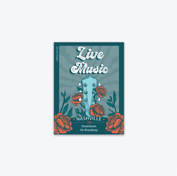 Live Music Nashville Tennessee Sticker
