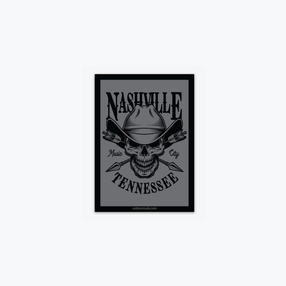 Nashville Cowboy Skull Sticker