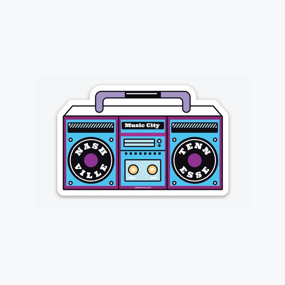 Nashville Tennessee Boombox Sticker