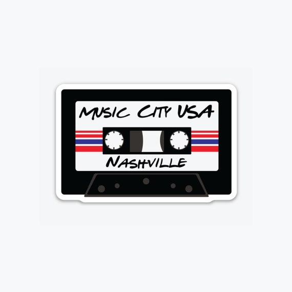 Music City USA Nashville Cassette Sticker