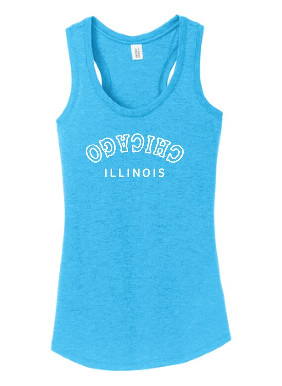 Reversed Chicago Illinois Racerback Tank Top