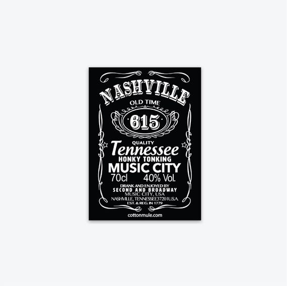 Nashville Tennessee Whiskey Label Sticker
