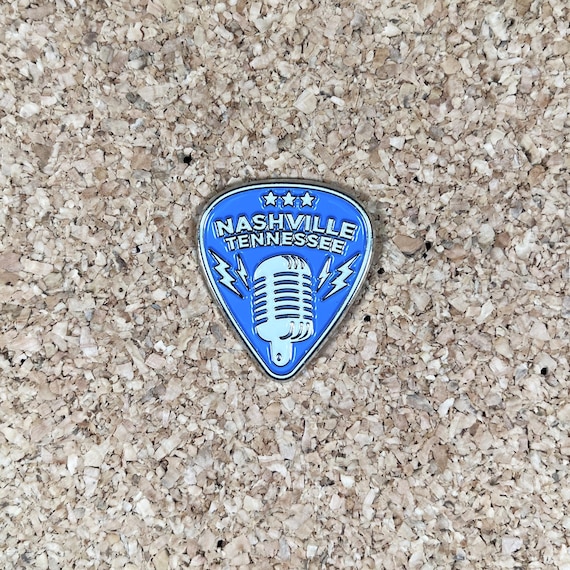 Soft Enamel Pin - Nashville Tennessee Blue Pick