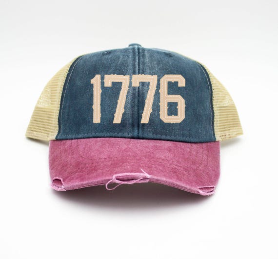1776 Distressed Trucker Hats, USA 250th Anniversary