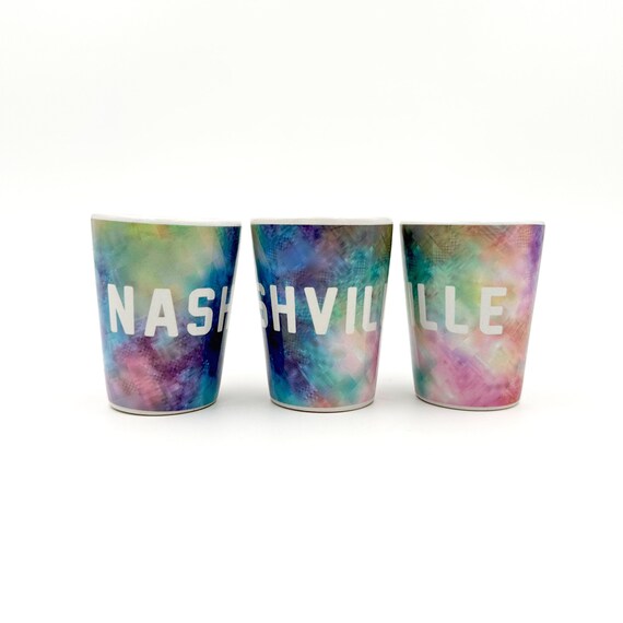 Tie Dye Nashville Shot Glass