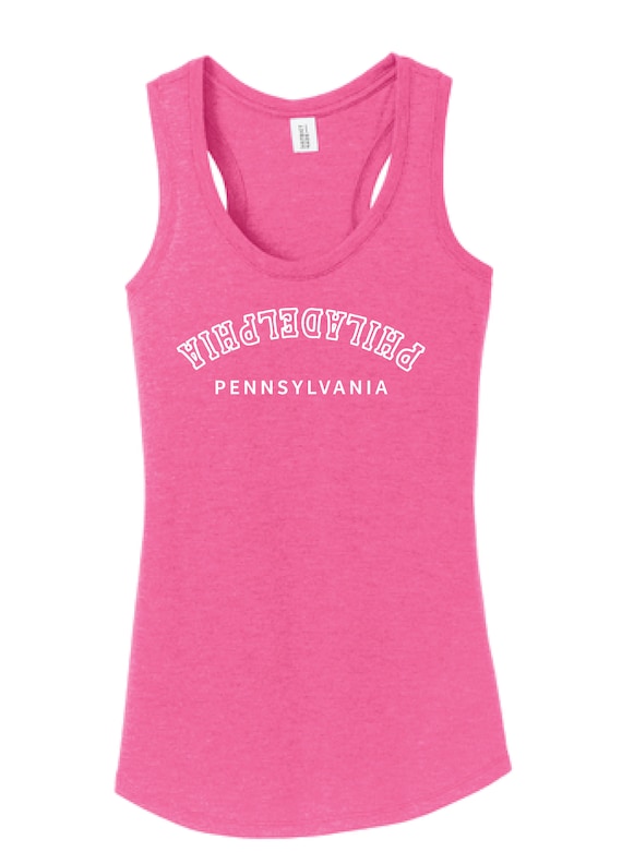 Reversed Philadelphia Pennsylvania Racerback Tank Top