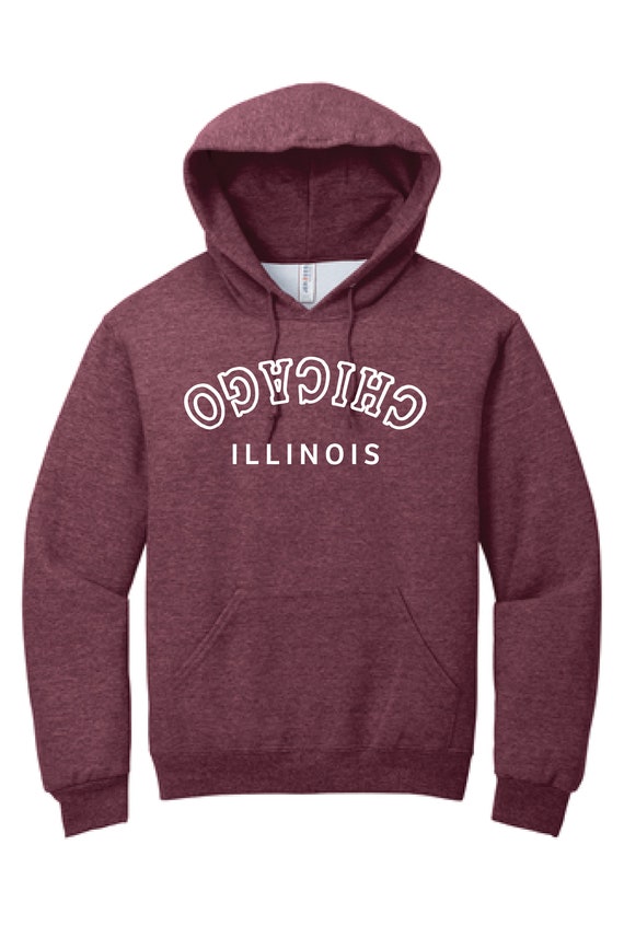 Reversed Chicago Illinois Adult Unisex Hoodie