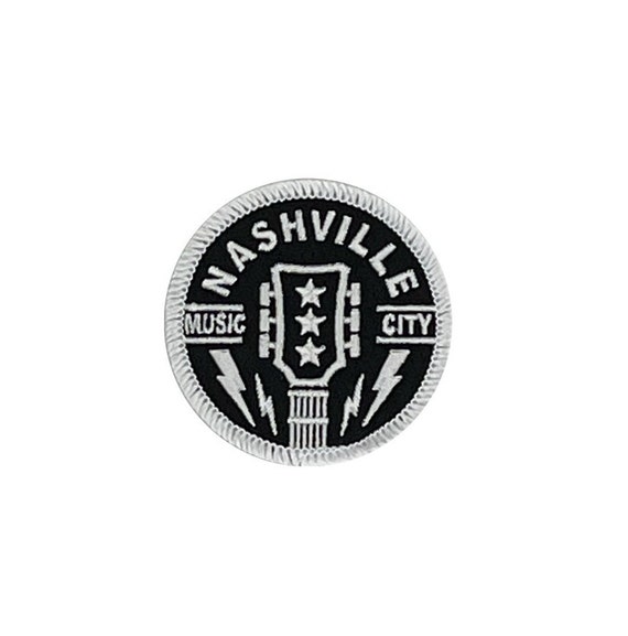 Nashville Music City Guitar Embroidered Patch