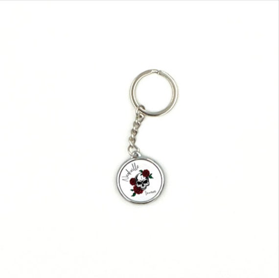 Nashville Skull & Roses Keychain