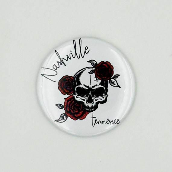 Nashville Tennessee Skull and Roses Magnet
