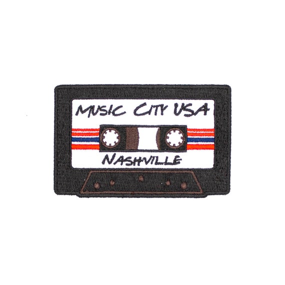 Nashville Music City Cassette Embroidered Patch
