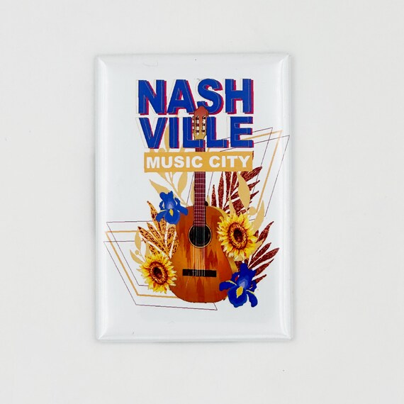 Music City Nashville Sunflower Guitar Magnet