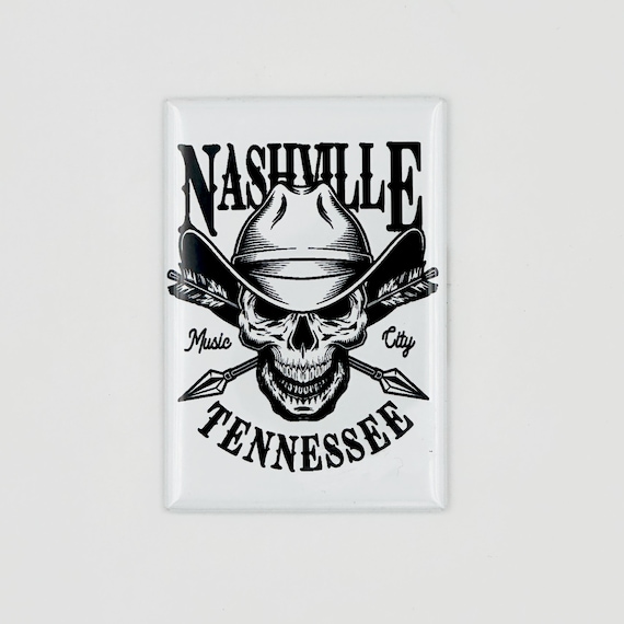 Nashville Tennessee Cowboy Skull Magnet