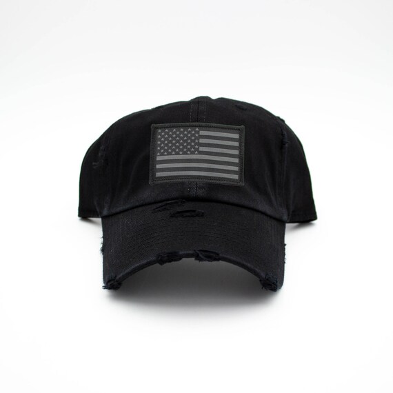 all black american flag hat