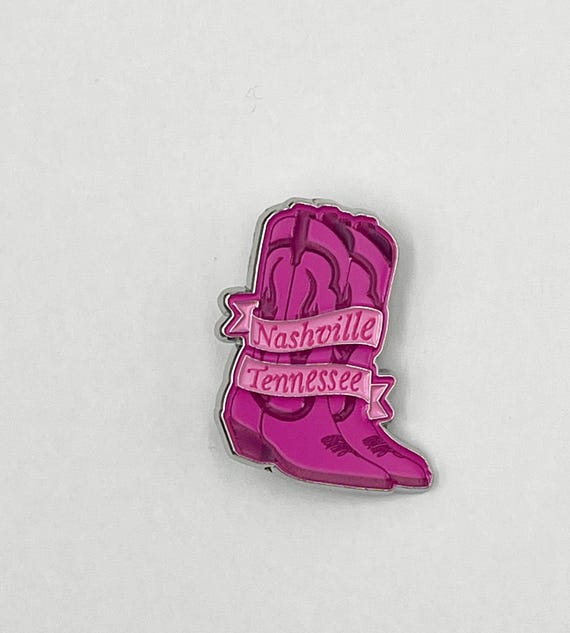 Soft Enamel Pin - Nashville Tennessee Pink Boot