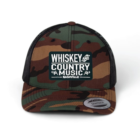 Whiskey and Country Music Nashville Patch Trucker Hat