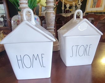 Rae Dunn artisan collection "Store" birdhouse cannister