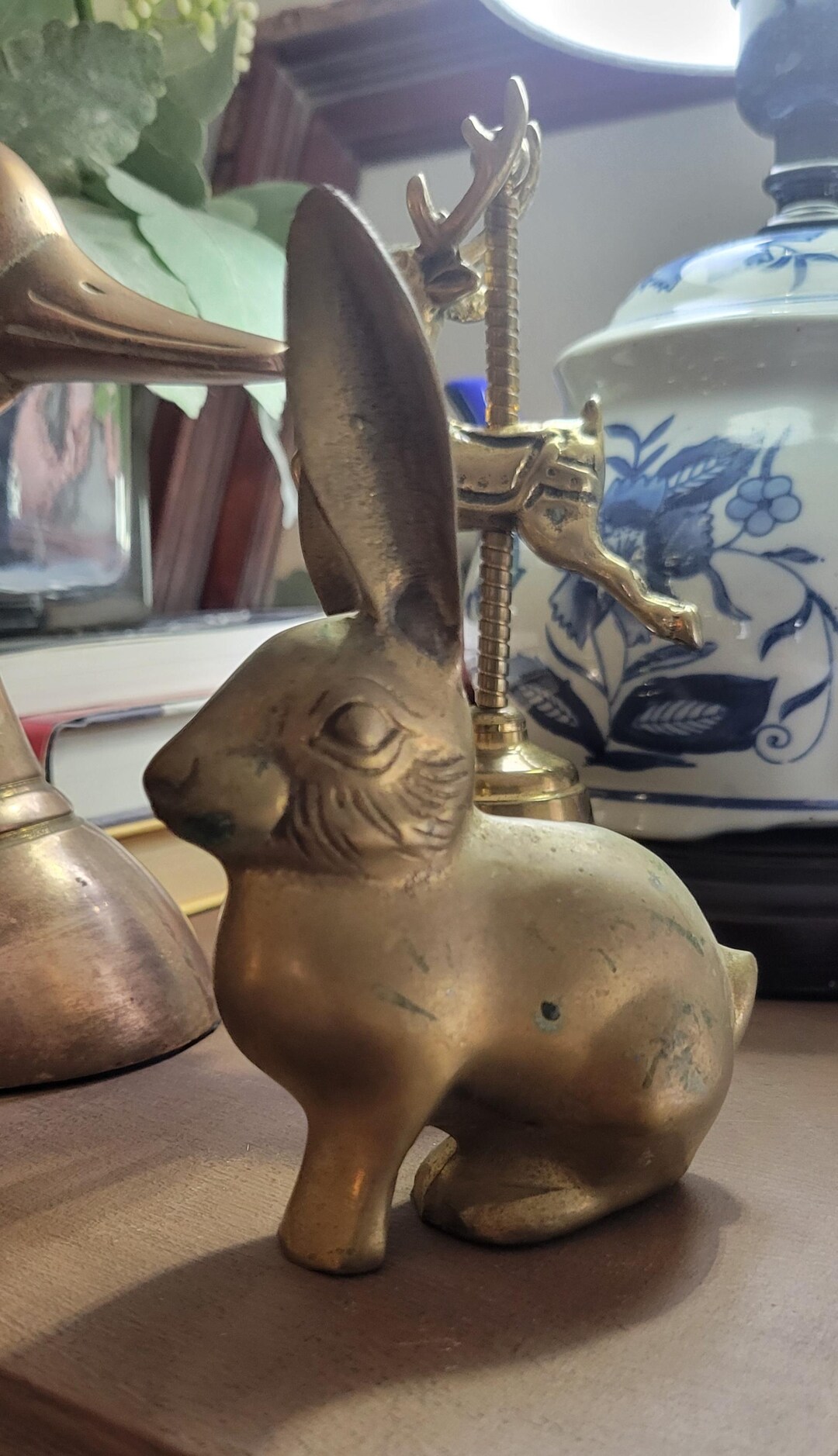 Vintage Brass Bunny Figurine - Etsy
