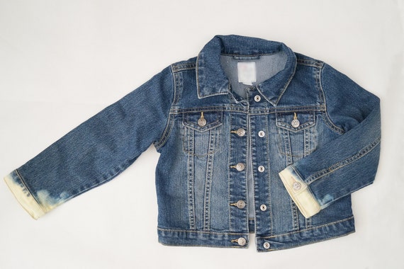 Girls Bleached Sleeve DENIM Jean Jacket Size 4T | Etsy