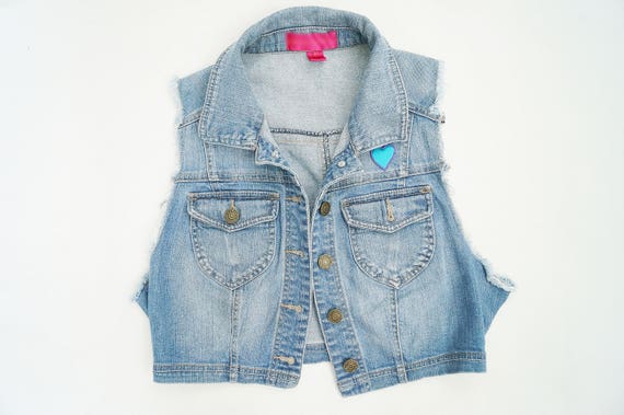 short jean vest