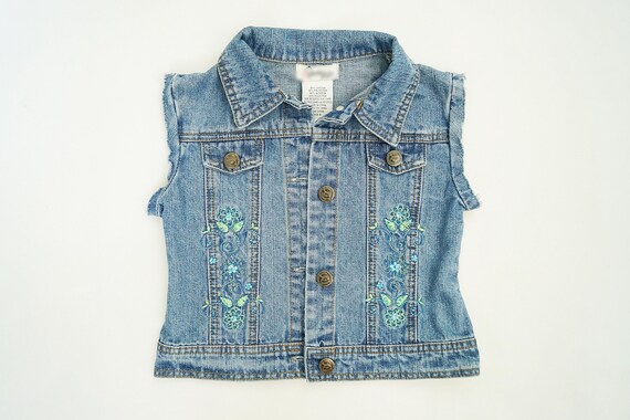 girls blue jean vest