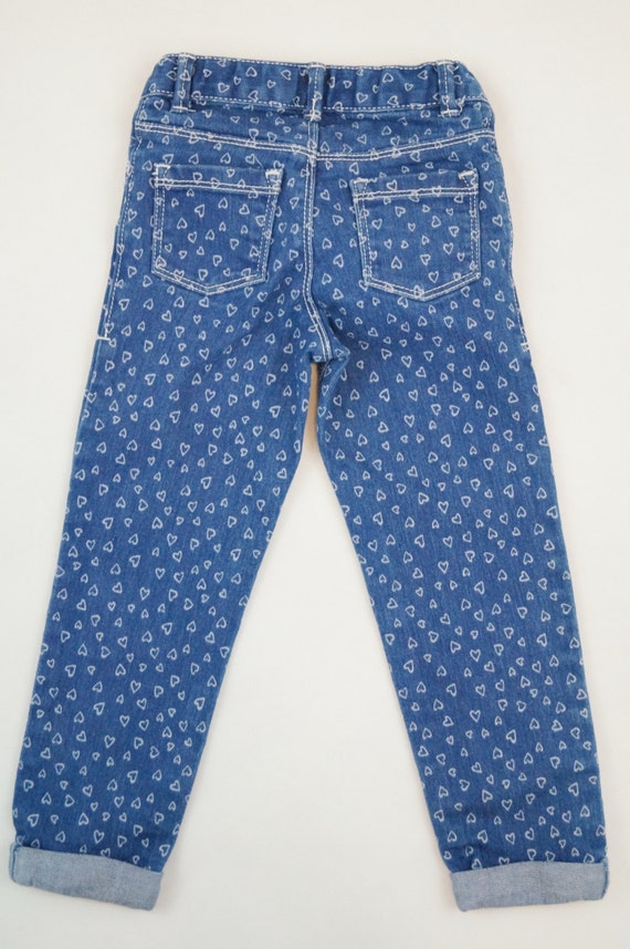 heart print jeans