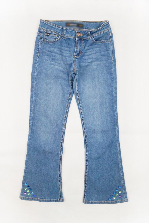 multi colored denim jeans