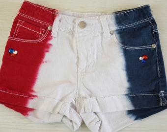 Blue DENIM Jean Rhinestone Shorts Size 