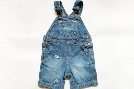 distressed baby overalls