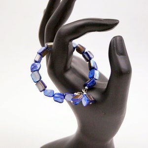 Blue Shell Memory Wire Girls Bracelet Jewelry