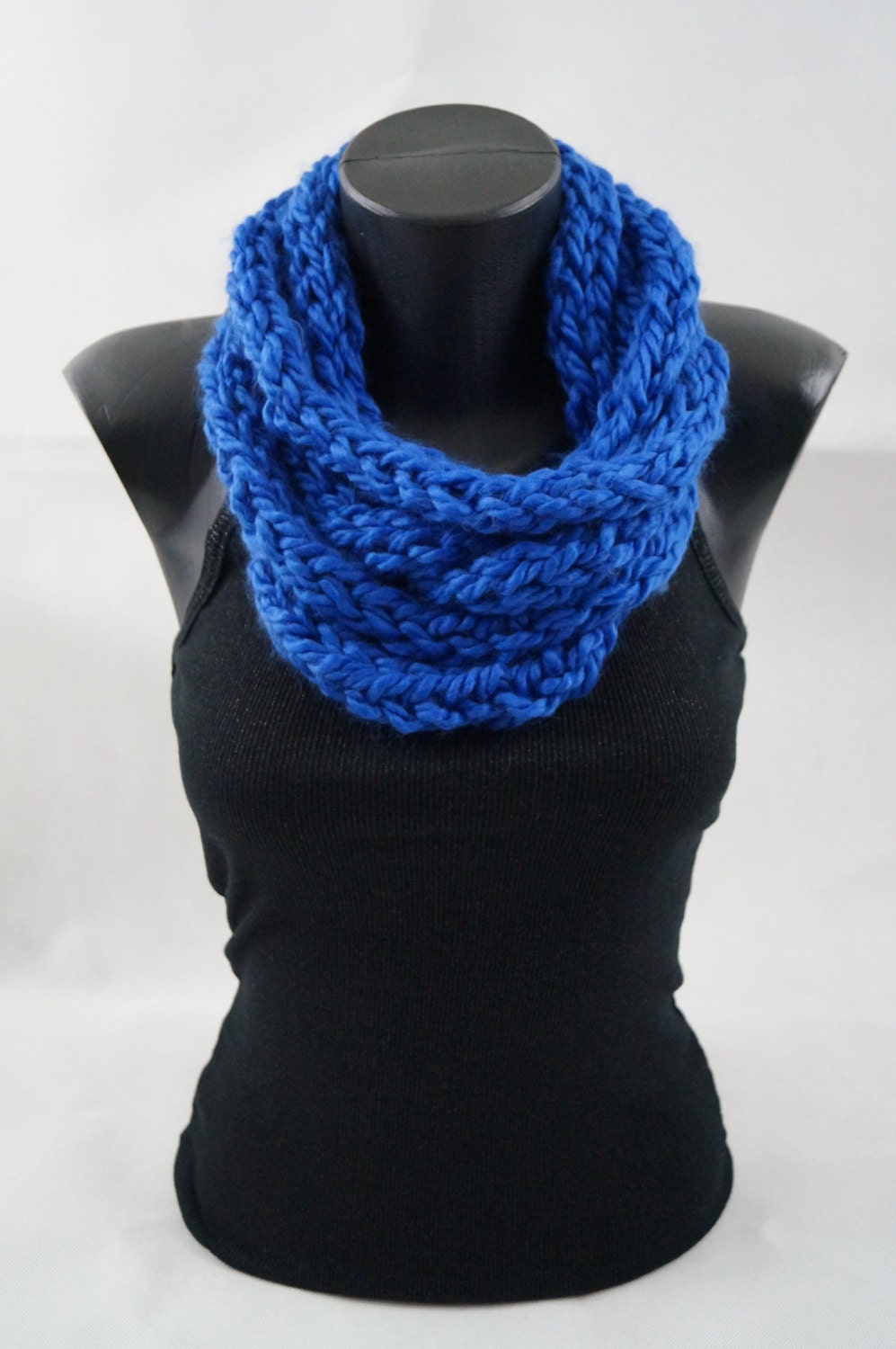 Kids Cowl Royal Blue Infinity Knitted Scarf - Etsy