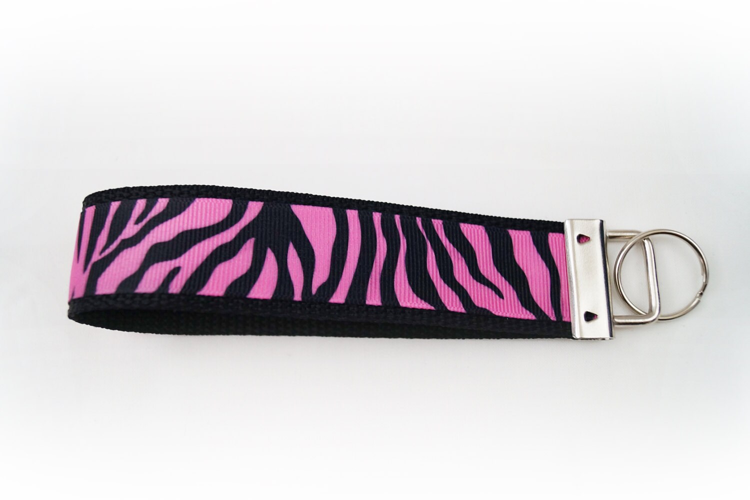Pink Zebra Print Key Fob Key Chain Wristlet Key Fob Etsy