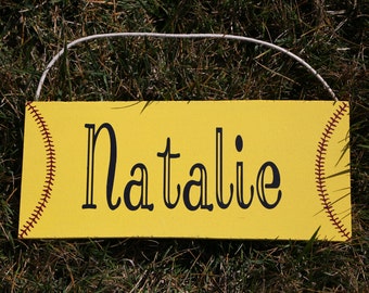 Softball Sign, Softball Plaque, Softball Name Sign, Softball Name Plaque, Sports Sign, Personalized Sign