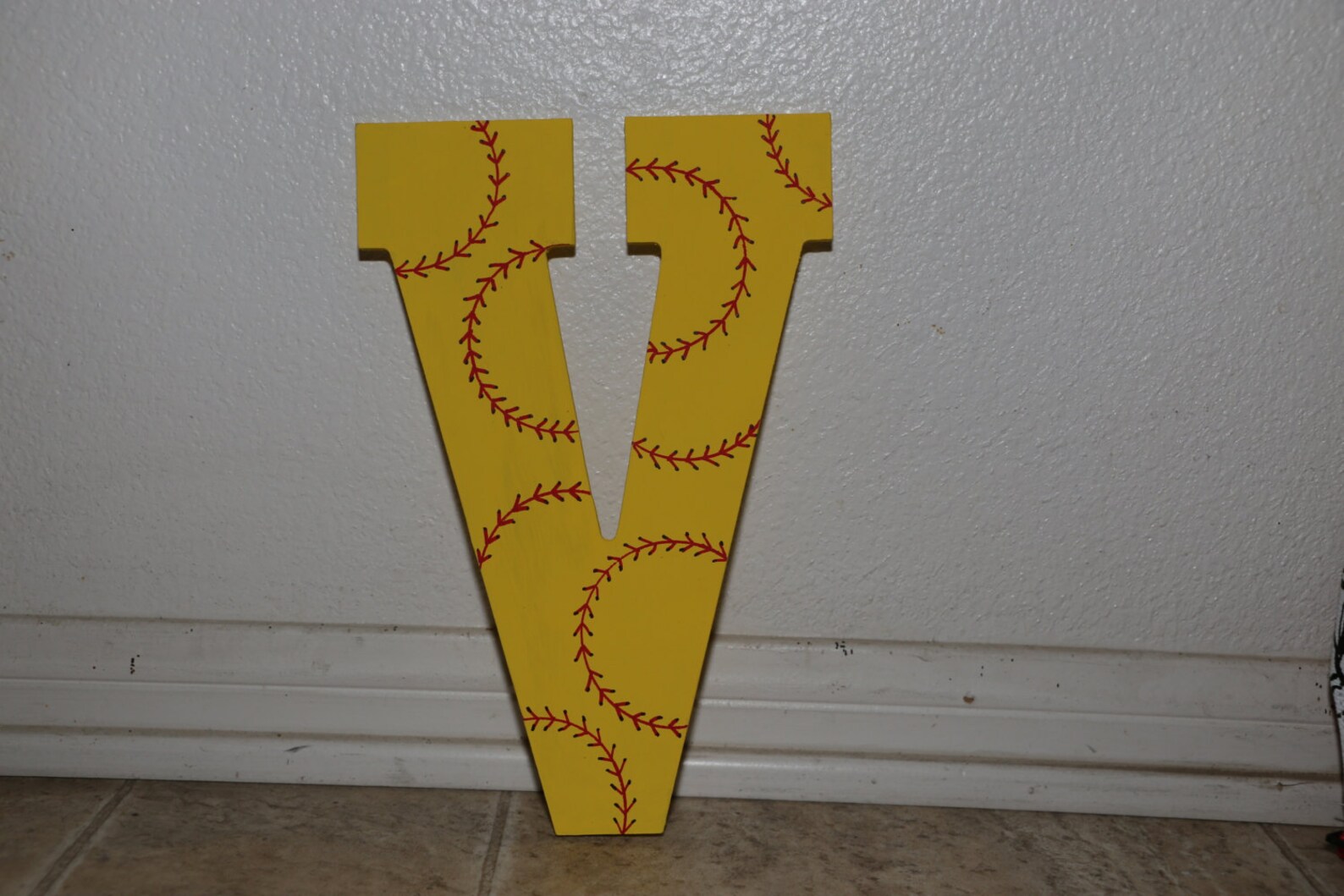 Softball Stitching Alphabet Letter Softball Alphabet Letter Etsy