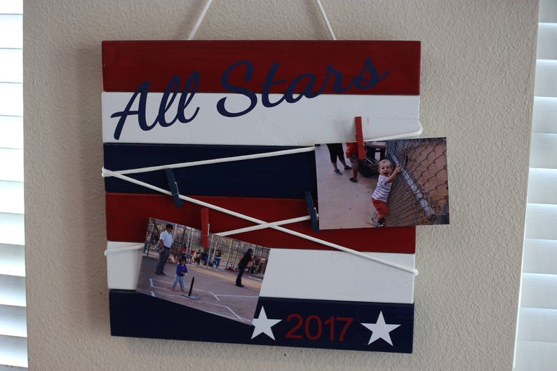 All Star Picture Board, Softball Allstar, Baseball Sign, Baseball Decor, Sports Sign, Patriotic, American, Red, White, Blue, Home Decor, image 1