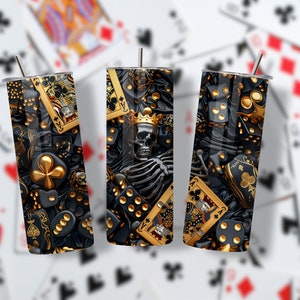 King of casino4, diseño de sublimación de vaso flaco de 20 oz, PNG de vaso de Halloween, PNG de envoltura de vaso recto, diseño de envoltura de vaso sin costuras