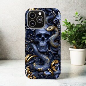 Schädel und Schlange 15, Sublimation Handyhülle Png, Sublimationsvorlage, Phone Case Design, Digital Download, Seastless Pattern, Schädelmuster