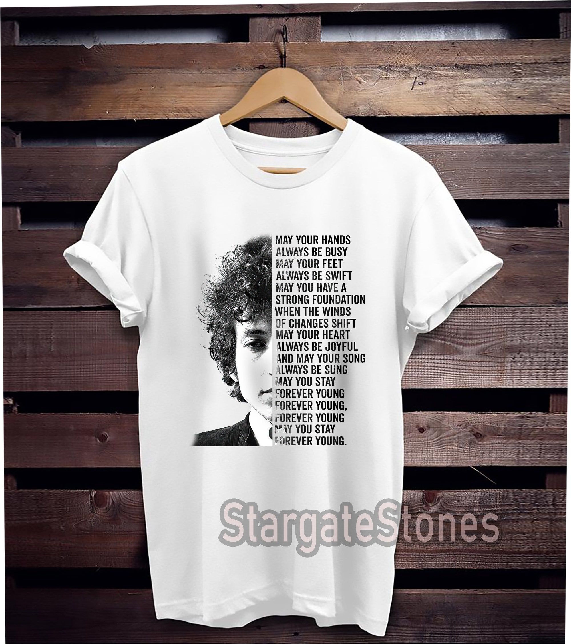 Bob-Dylan Forever Young Lyrics Herren T-Shirt, Bob Dylan Shirt Bob-Dylan Forever Young Lyrics Herren T-Shirt, Bob Dylan Shirt